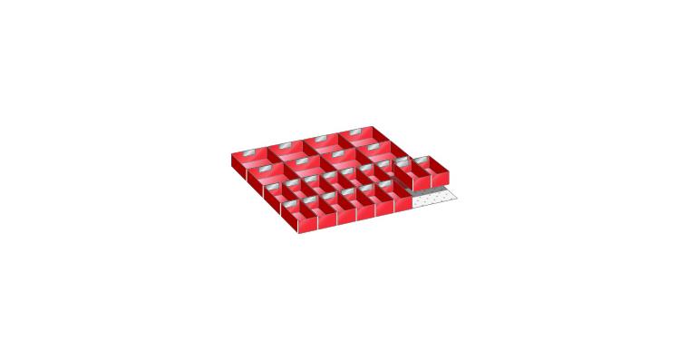 Set Einsatzkästen  BxT 612x612mm FH 75mm 24 Einsatzkästen