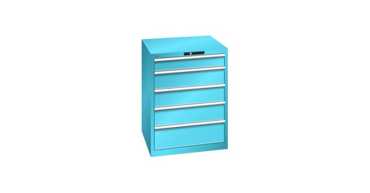 1084312107 Schubladenschrank 717x725x850mm 5 Schubladen 1x100/3x150/1x200 75kg RAL 5012