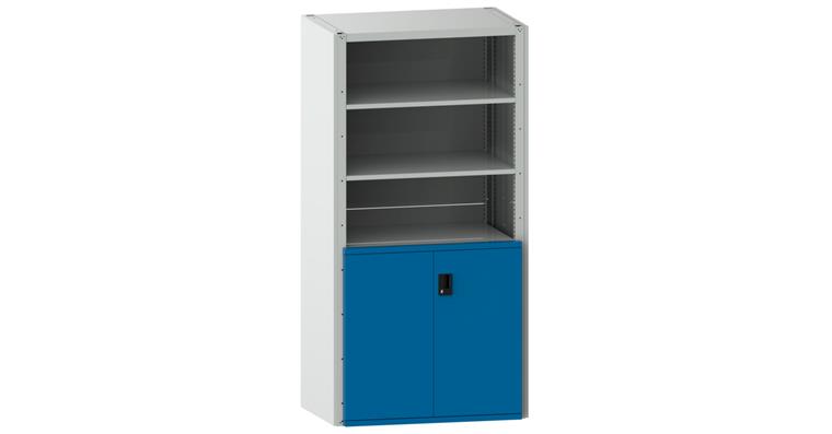 Grundregal BxTxH 1117x706x2200mm 1 Flügeltür RAL 7035 / RAL 5012