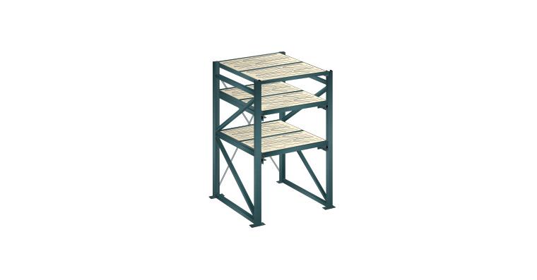 Grundregal BxTxH 1290x1260x2000mm 1 Festrahmen, 2 Auszugrahmen 800kg RAL 7016