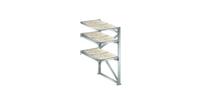 Anbauregal BxTxH 890x1260x2000mm 1 Festrahmen, 2 Auszugrahmen 800kg RAL 7035