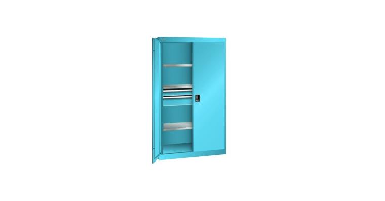 Schwerlastschrank mit 2 Vollblech-Flügeltüren 1100x641x1950mm RAL 5012
