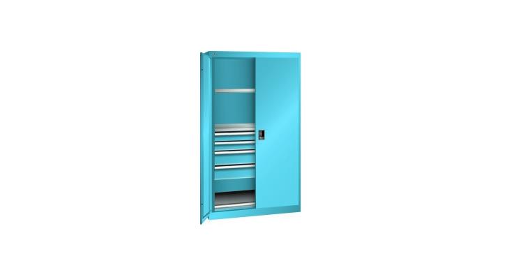 Schwerlastschrank mit 2 Vollblech-Flügeltüren 1100x641x1950mm RAL 5012