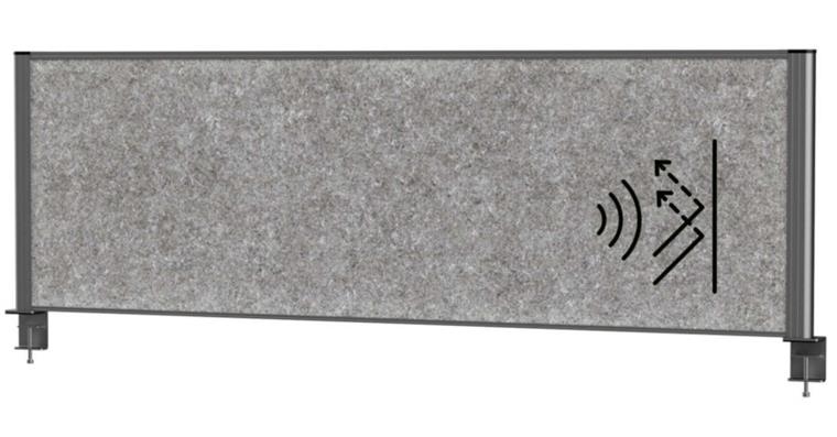 Tisch-Trennwand MAULconnecto Akustik 160x50 cm dunkelgrau/anthrazit