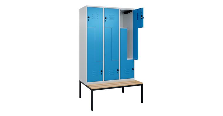 Z-Spind Classic PLUS, Bank, 6 Fächer, 2120x1200x815mm RAL 7035/5012