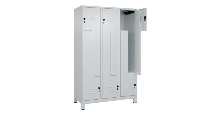 Z-Spind Classic PLUS, Füße, 6 Fächer, 1950x1200x500mm RAL 7035/7035