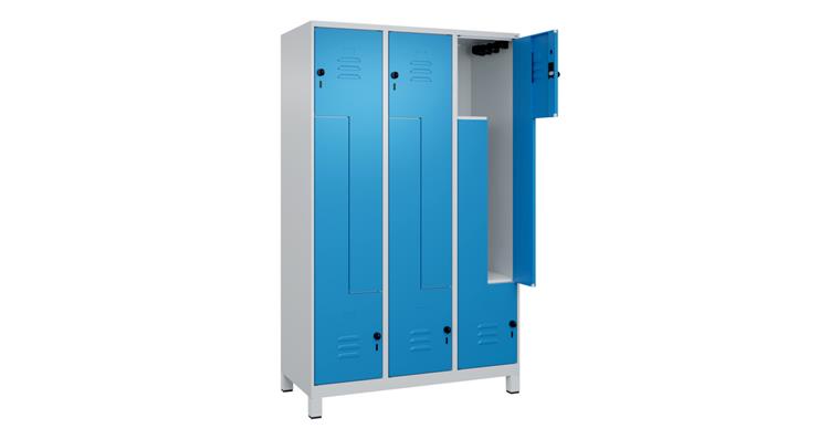 Z-Spind Classic PLUS, Füße, 6 Fächer, 1950x1200x500mm RAL 7035/5012