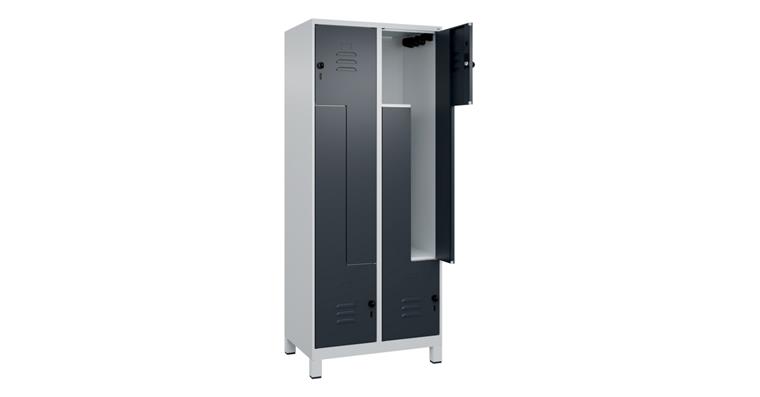 Z-Spind Classic PLUS, Füße, 4 Fächer, 1950x800x500mm RAL 7035/7016