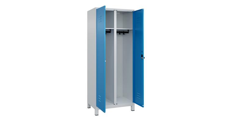 Schwarz-Weiß-Spind Classic PLUS, Füße, für 1 Person 1950x800x500mm RAL 7035/5012