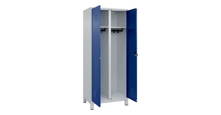Schwarz-Weiß-Spind Classic PLUS, Füße, für 1 Person 1950x800x500mm RAL 7035/5010
