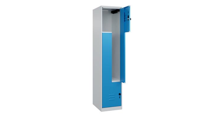 Z-Spind Classic PLUS, 2 Fächer, 1850x400x500mm RAL 7035/5012