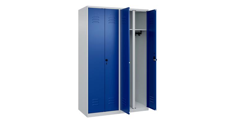 Schwarz-Weiß-Spind Classic PLUS, für 2 Personen, 1850x1200x500mm RAL 7035/5010
