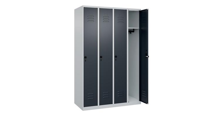Spind Classic PLUS, 4 Abteile, 1850x1200x500mm RAL 7035/7016