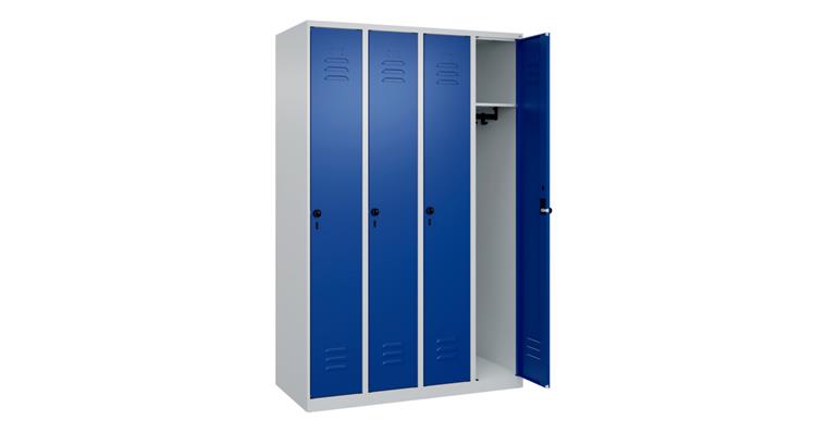 Spind Classic PLUS, 4 Abteile, 1850x1200x500mm RAL 7035/5010