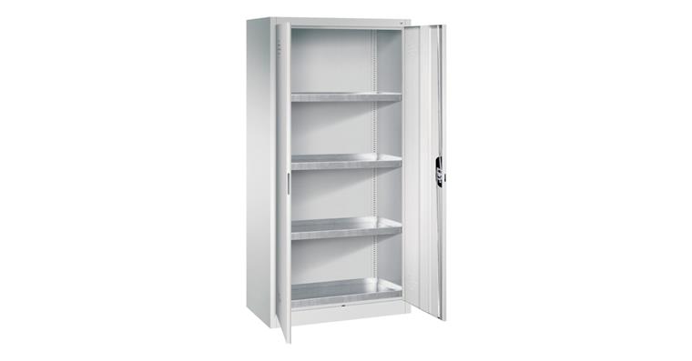 Umweltschrank HxBxT 1950x930x500 mm 4 Wannen à 20 Liter RAL 7035