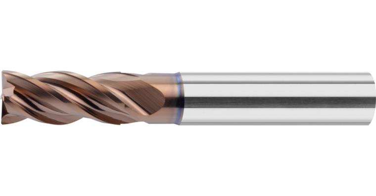 Solid carbide HPC end mill INOX Duocon-coated Z4 HA shaft long dia. 6 mm