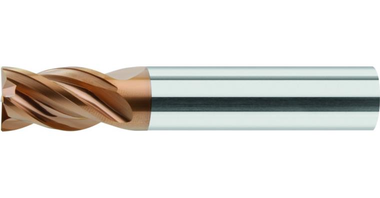Solid carbide HPC end mill INOX Duocon-coated Z4 HA shaft dia. 12 mm
