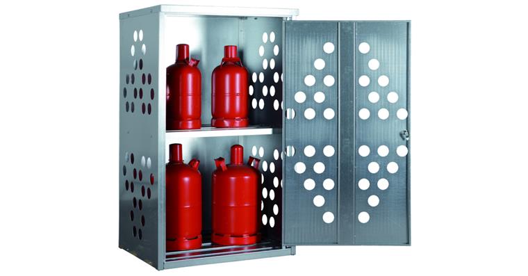 Kleingasflaschenschrank, K-GFS 10, Kapazität für 10 Stück 11 kg Gasflaschen