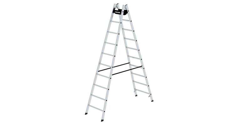 Aluminium step ladder 2x10 rungs working height 4.20 m ladder length 2.95 m