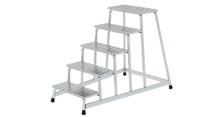 Aluminium-Arbeitspodest starr 5 Stufen Arbeitshöhe 3,00 m Podesthöhe 1,00 m