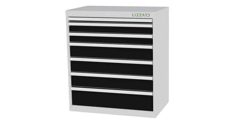 Lizzard Schubladenschrank 7 Schubladen B900xT575xH1020mm RAL7035/7016