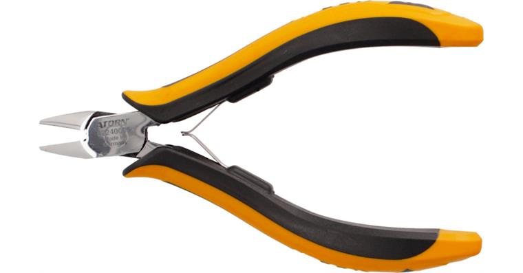ATORN ESD prec. electronics side cutters, 125 mm, pointed head, small chamfer