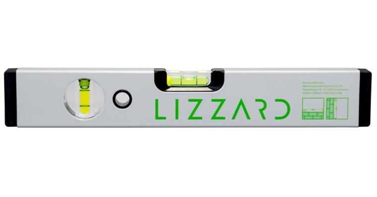 LIZZARD Leichtmetall-Wasserwaage mit Acrylglas Länge 300 mm Messgenauigkeit 0,5 mm/m