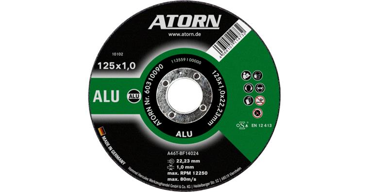 1044837201 ATORN cutting disc for aluminium and non-ferrous metals 125 x 1.0 mm