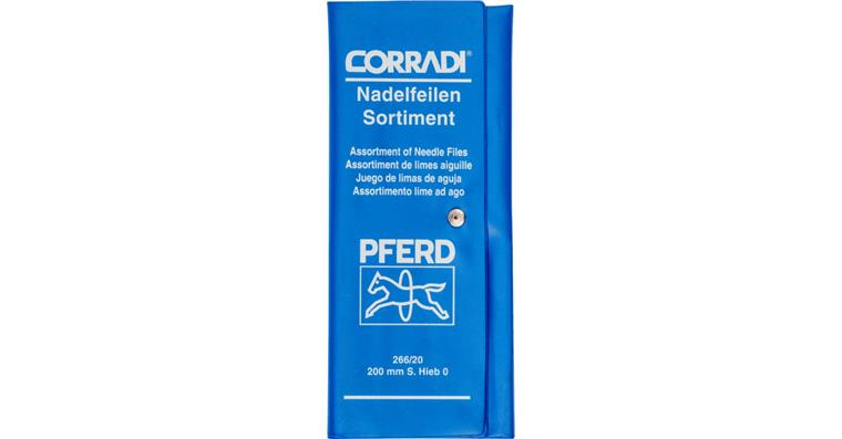 Prec. needle files set, 12 pieces, medium grit, in case, L=200 mm, Swiss cut 0