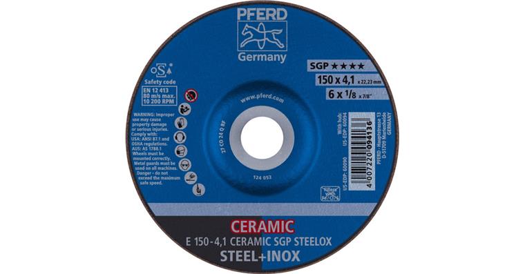 Schruppscheibe SG STEELOX CERAMIC E 150x4,1x22,23 mm