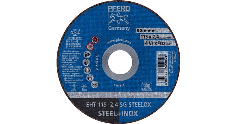 1044832104 Free-hand cutting disc, straight, power line SG STEELOX grit 46 115x2.4 mm