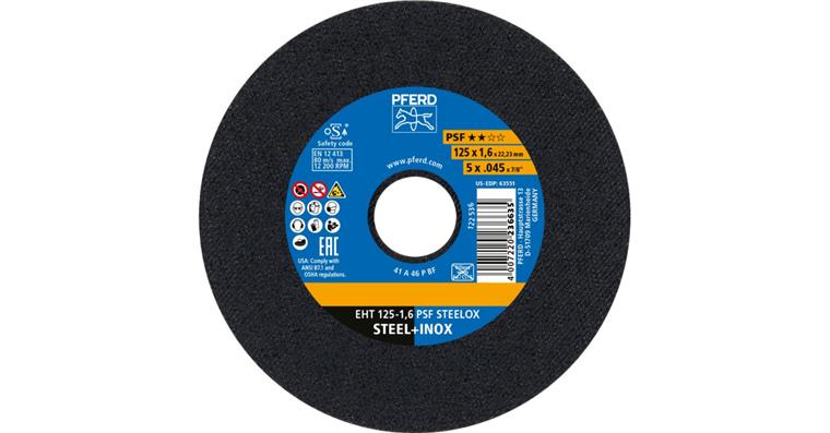 1044830110 Free-hand cutting disc, straight, universal line PSF STEELOX grit 46 125x1.6 mm