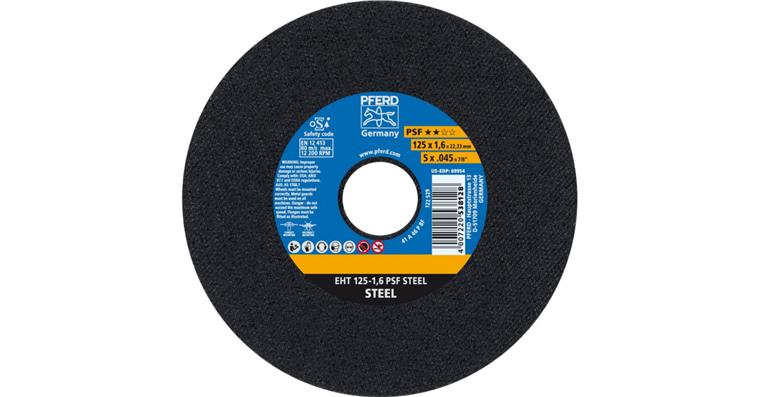 Free-hand cutting disc, straight, universal line PSF STEEL grit 46 125x1.6 mm