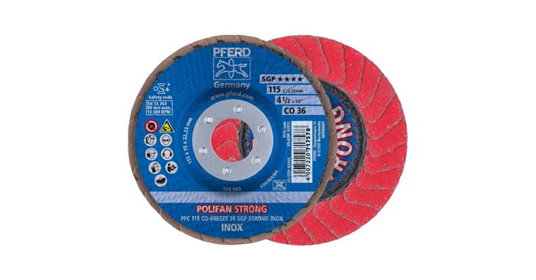 Fächerschleifscheibe POLIFAN CO-FREEZE STRONG SGP INOX konisch PFC 115 mm K36