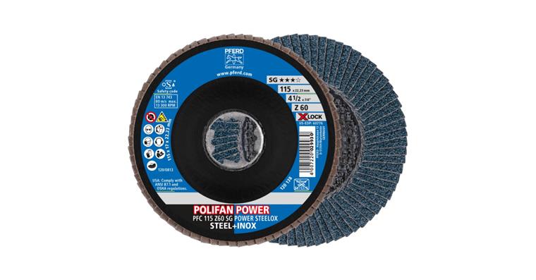 Fächerschleifscheibe POLIFAN POWER SG STEELOX  konisch PFC 115 mm Z60 X-LOCK