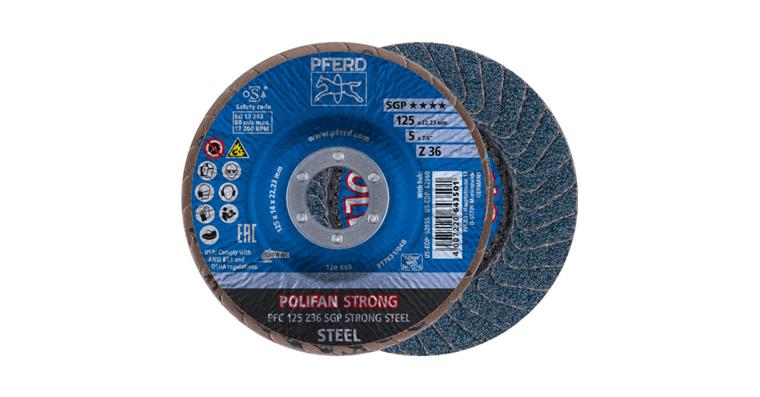 Fächerschleifscheibe POLIFAN STRONG SGP STEEL konisch PFC 125x22,23 mm Z36