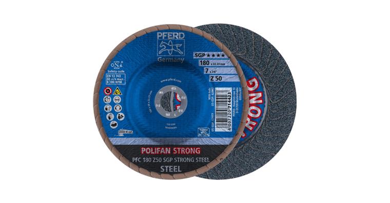 Fächerschleifscheibe POLIFAN STRONG SGP STEEL konisch PFC 180x22,23 mm Z40