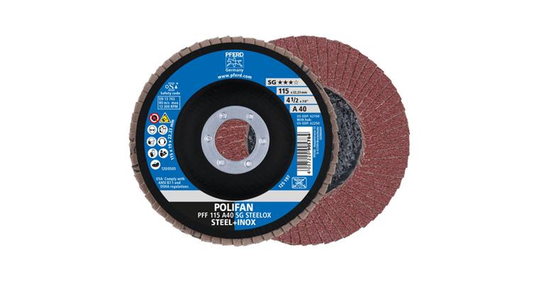 Fächerschleifscheibe POLIFAN SG STEELOX flach PFF 115x22,23 mm A40