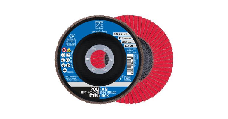 Fächerschleifscheibe POLIFAN CO-COOL SG STEELOX flach PFF 115x22,23 mm K60