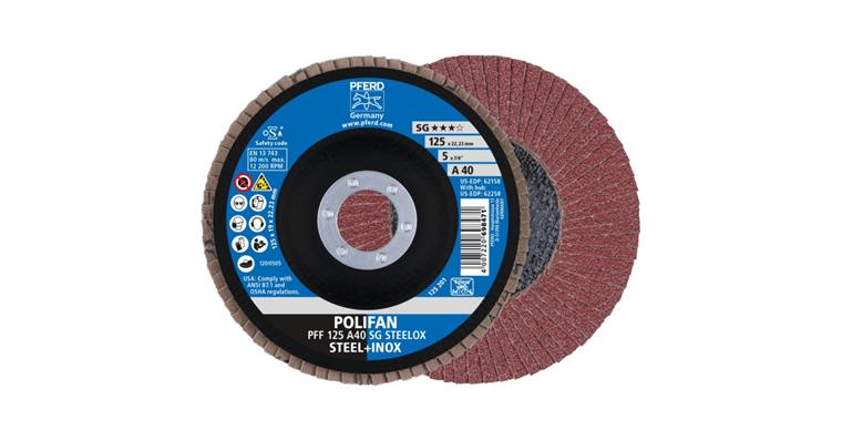 Fächerschleifscheibe POLIFAN SG STEELOX flach PFF 125x22,23 mm A40