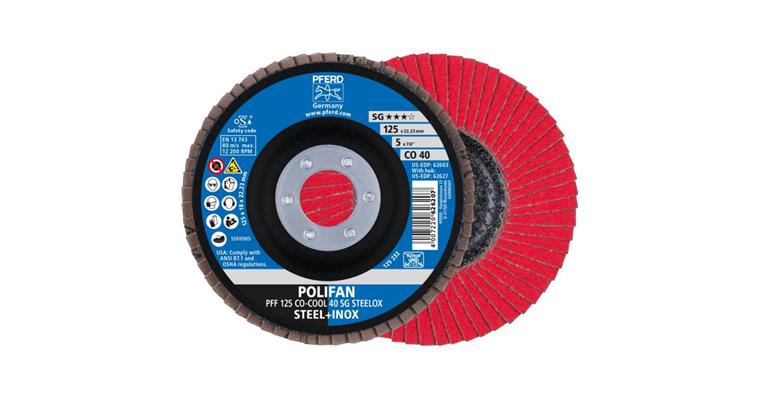 Fächerschleifscheibe POLIFAN CO-COOL SG STEELOX flach PFF 125x22,23 mm K40