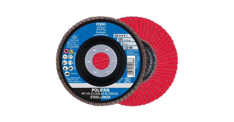 Fächerschleifscheibe POLIFAN CO-COOL SG STEELOX flach PFF 125x22,23 mm K60