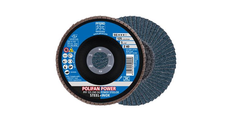 Fächerschleifscheibe POLIFAN POWER SG POWER STEELOX flach PFF Ø 125 mm Z40