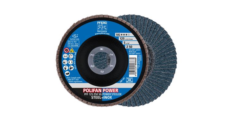 Fächerschleifscheibe POLIFAN POWER SG STEELOX flach PFF 125x22,23 mm Z50
