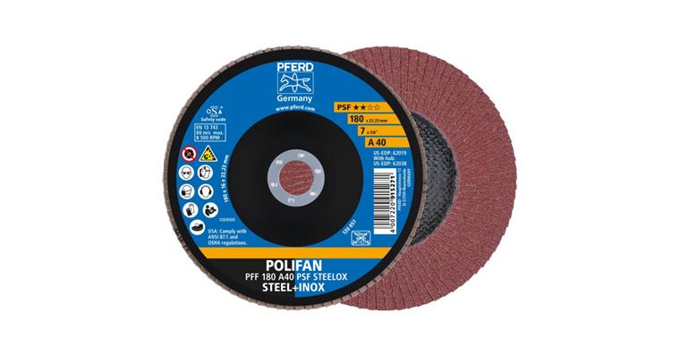 Fächerschleifscheibe POLIFAN PSF STEELOX flach PFF 180x22,23 mm A40