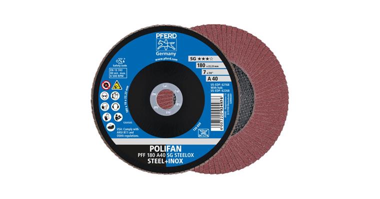 Fächerschleifscheibe POLIFAN SG STEELOX flach PFF 180x22,23 mm A40