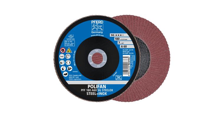Fächerschleifscheibe POLIFAN SG STEELOX flach PFF 180x22,23 mm A60