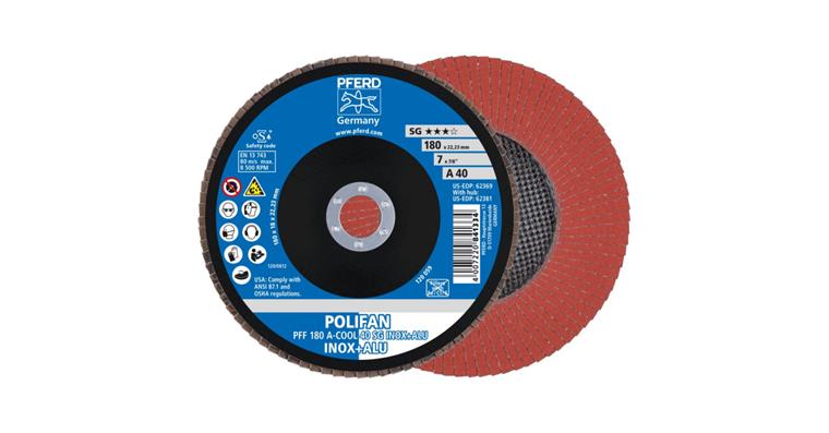 Fächerschleifscheibe POLIFAN A-COOL SG INOX+ALU flach PFF 180x22,23 mm K40