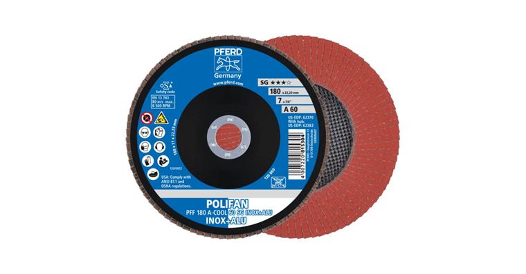 Fächerschleifscheibe POLIFAN A-COOL SG INOX+ALU flach PFF 180x22,23 mm K60