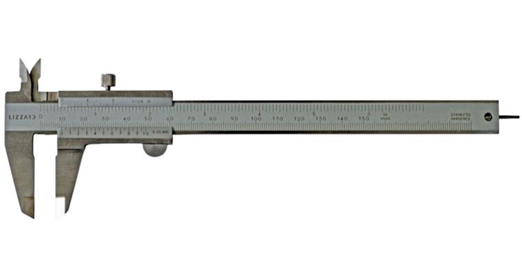 1031007105 LIZZARD Messschieber 150mm/inch, Feststellschraube, rund